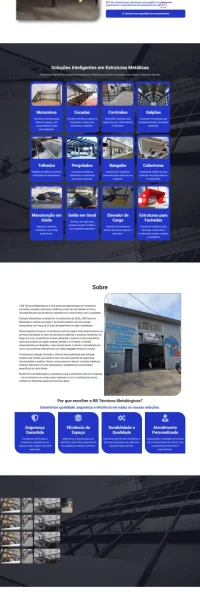 print de uma landingpage RB Tecnicos metarlugicos